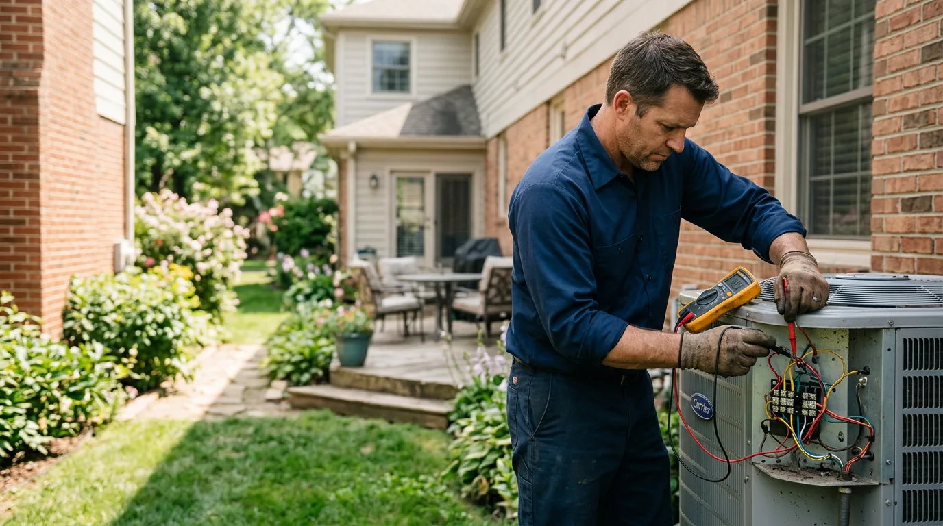 HVAC technician working near Owensville, IN